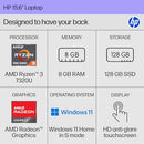 HP 15.6" Laptop HD R3-7320U 8GB 128GB AMD Radeon SILVER 15-FC0099NR - NO DVD - Like New