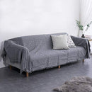 Sofier Couch Covers 3 Cushion Couch Geometrical Premium (Grey Grid, 90"x133") - Brand New
