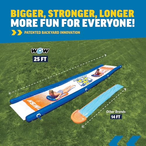 WOW SPORTS MEGA WATER SLIDE GIANT BACKYARD SLIDE W/ SPRINKLER - BLUE - Brand New
