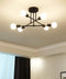 DELLEMADE Modern Sputnik Chandelier 6Light Ceiling Light 6LED Light Bulbs Black - Like New