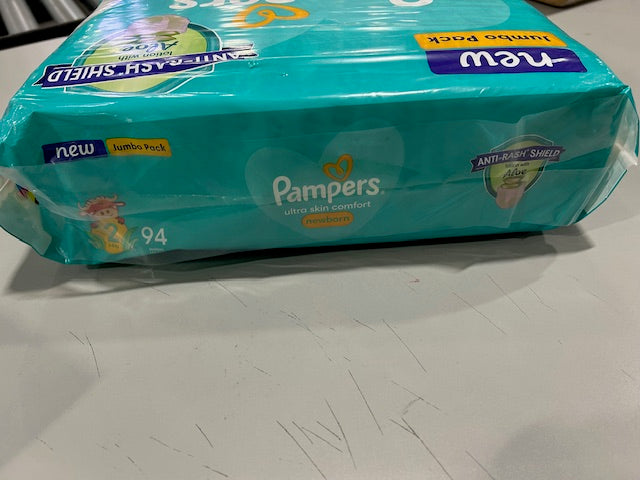 PAMPERS ULTRA SKIN COMFORT NEWBORN JUMBO PACK 94 DIAPERS - WHITE - Brand New