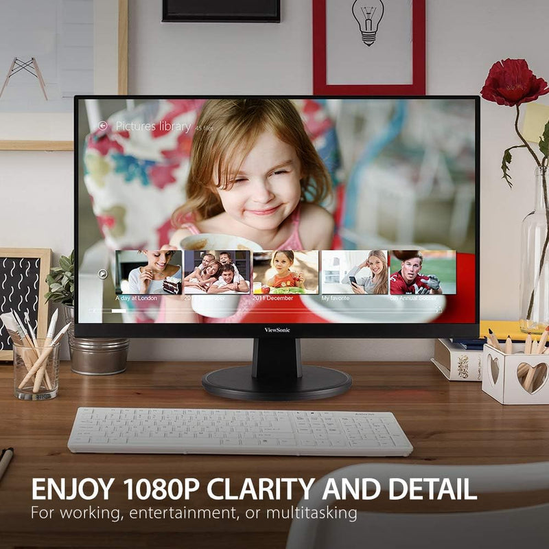 ViewSonic VS18522 24" Full HD 1080p Monitor AMD Free Sync, 75Hz - BLACK Like New