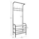 MIND READER COAT AND SHOE RACK HALL TREE FREESTANDING - BLACK - Like New