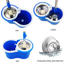 Spin Mop and Bucket with Wringer Set, 360° Mop and Bucket System - Blue - Brand New