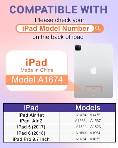 Kidcube for iPad 5/6 Gen Case, iPad Air 1/2 Gen, iPad Pro 9.7" - Black/White - Like New