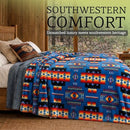 Sacred Thread Aztec Blanket, Western Blanket, Throw 40”x60” B0BPN3BRF6 - Blue - Brand New