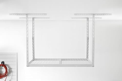 GLADIATOR OVERHEAD GEARLOFT STORAGE RACK 2 X 4 GALS24M1 HAMMERED WHITE - Like New