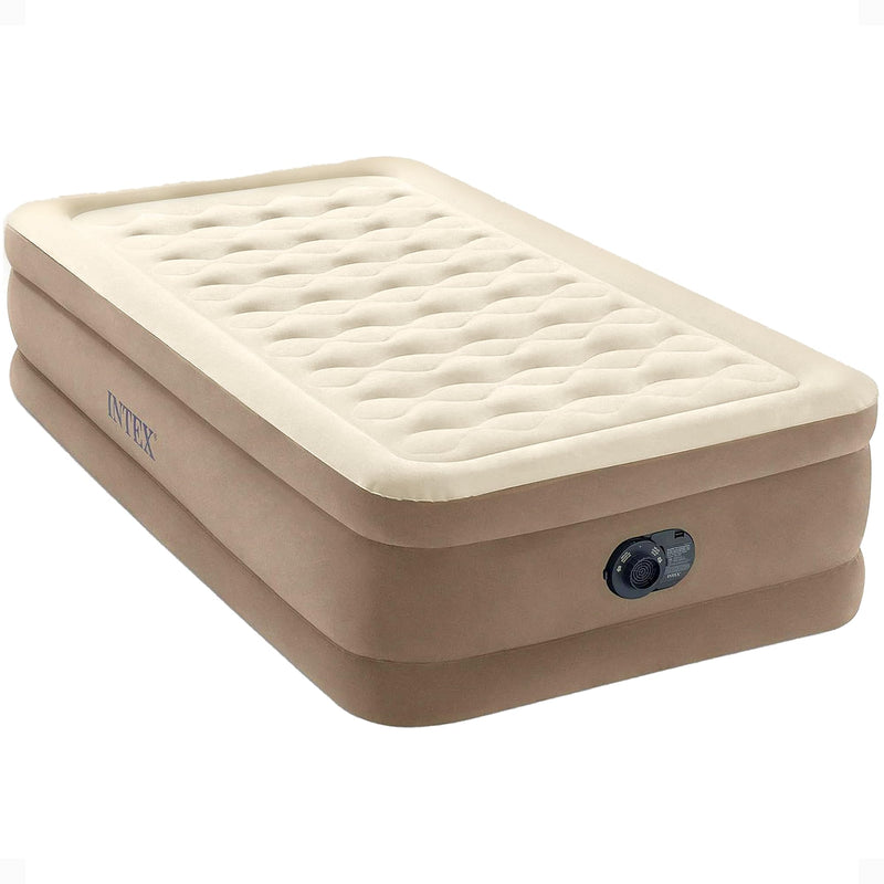 INTEX DURA-BEAM DELUXE ULTRA PLUSH AIR MATTRESS FIBER-TECH BUILT-IN - MULTI - Like New