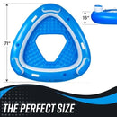 ZONE TECH INFLATABLE ISLAND POOL FLOAT RAFT MULTI PERSON POOL LOUNGER - BLUE - Like New