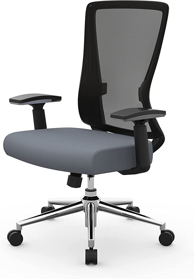 Realspace Levari Faux Leather Mid-Back Task Chair 6742150 - Gray/Black Like New