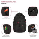 SWISSGEAR ENDURE SCANSMART 17" LAPTOP BACKPACK WGARMAN21 - BLACK NOIR - Like New