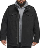 LEVI'S MEN'S COTTON HOODED MILITARY JACKET REGULAR & BIG & TALL MEN LT - BLACK - Brand New