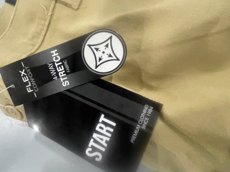 START FLEX COMFORT 4-WAY STRETCH SHORT - SIZE: MEN 42 - KHAKI - Brand New