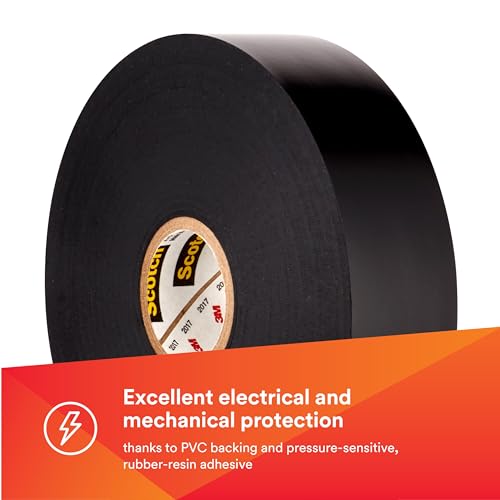3M SCOTCH VINYL ELECTRICAL TAPE SUPER 88, 3/4 IN X 36 YD (108 FT) 1 ROLL - BLACK - Brand New