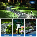 GIGALUMI 8 Pack Solar Outdoor Lights Bright Solar Pathway Lights Great Pattern Like New