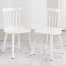 White Dining Chair Set of 2 Windsor Chairs Farmhouse Spindle Back Wood Dining - Like New