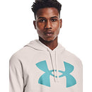 UNDER ARMOUR MEN'S RIVAL FLEECE BIG LOGO HOODIE - MEN S - ONYX WHITE/COSMOS - Brand New