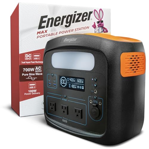 ENERGIZER 960W MAX PORTABLE POWER STATION LIFEPO4 SOLAR GENERATOR - ORANGE/BLACK - Like New