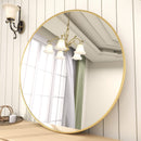 BEAUTYPEAK CIRCLE MIRROR 36 INCH WALL MOUNTED ROUND BRUSHED FRAME - GOLD - Like New