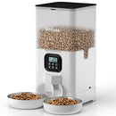 VOLUAS Double Automatic Cat Feeder, 6L VL001 - WHITE TRANSPARENT - Like New