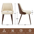 BFZ DINING CHAIRS SET OF 2, MODERN PU LEATHER ARMLESS KITCHEN CHAIR - BEIGE - Like New