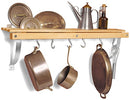 J.K. Adams 36-Inch-by-11-Inch Wall Mounted Pot Rack 6 Hooks Included - NEW - Brand New