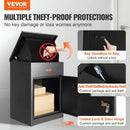 VEVOR MAILBOXES OUTSIDE 17.3"X13.8"X22.8" GALVANIZED STEEL CODED LOCK - BLACK - Like New