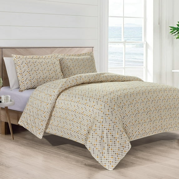 BIBB HOME 300 THREAD COUNT PERCALE WEAVE BEDDING, FULL/QUEEN - MELANGE - Like New