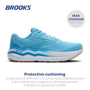 BROOKS WOMEN’S GHOST MAX 2 NEUTRAL SHOE - BALTIC SEA/BONNIE BLUE/PEACH - 10 - Like New