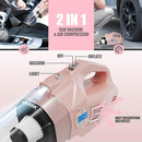 VARSK 4-in-1 Handheld Car Vacuum Cleaner High Power, Tire Inflator VAR2000 -Pink - Like New