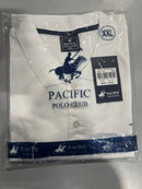 PACIFIC POLO CLUB 3 BUTTON POLO SHIRT - SIZE: MEN 2XL - WHITE/BLACK - Like New