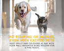 Elevated Cat & Dog Bowl Set Help Digestion Wall-Mount Monty & Coconut - Grey - Brand New