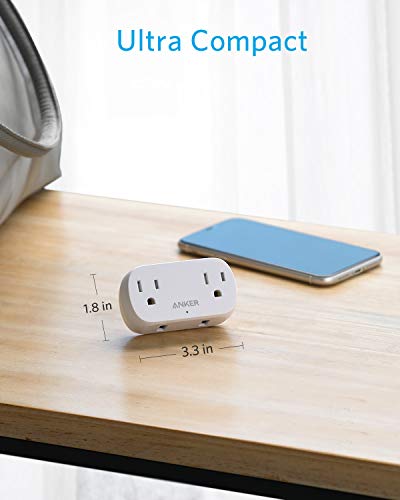 ANKER OUTLET EXTENDER USB POWEREXTEND PLUG 2 MINI 2 OUTLETS 2 USB PORTS - WHITE - Like New