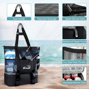 TIRRINIA MESH BEACH BAG WITH COOLER COMPARTMENT EXTRA LARGE TOTE - OS - BLACK - Like New