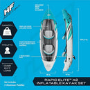 BESTWAY HYDROFORCE 2 RAPID ELITE INFLATABLE KAYAK 65142E- GREY/LIGHT BLUE Like New