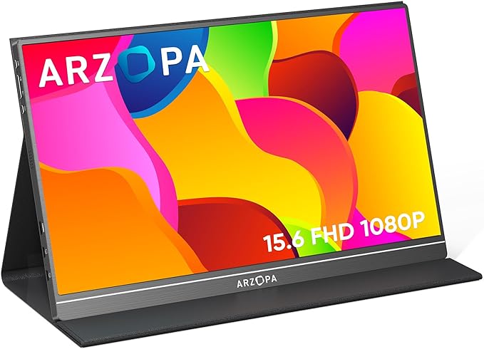 ARZOPA Portable Monitor 15.6'' 1080P FHD USB C HDMI HDR Eye Care S1 - Black Like New