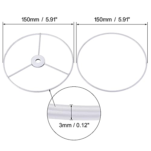 UXCELL LAMP SHADE RING 150MM DIA LAMPSHADE HOLDER FRAME CONNECTING LAMP - WHITE - Like New
