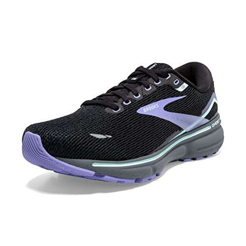 Brooks Women's Ghost 15 Neutral Running Shoe Black/Jacaranda/Salt Size 9 - Like New