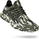 FEETMAT WOMEN'S RUNNING SHOES NON SLIP SNEAKERS - SIZE: 7.5 - CAMOFLAUGE GREEN - Like New