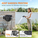 WIKIWIKI RETRACTABLE GARDEN HOSE REEL 1/2 IN X 100 FT WALL MOUNTED - BLACK - Brand New