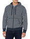 AMAZON ESSENTIALS MEN'S FULL-ZIP FLEECE HOODIE MEN'S NAVY WHITE STRIPE XS - Brand New