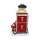 TOP TREASURES CHRISTMAS VILLAGE ANIMATED FIRE STATION - PRE-LIT MUSICAL SNOW - Like New