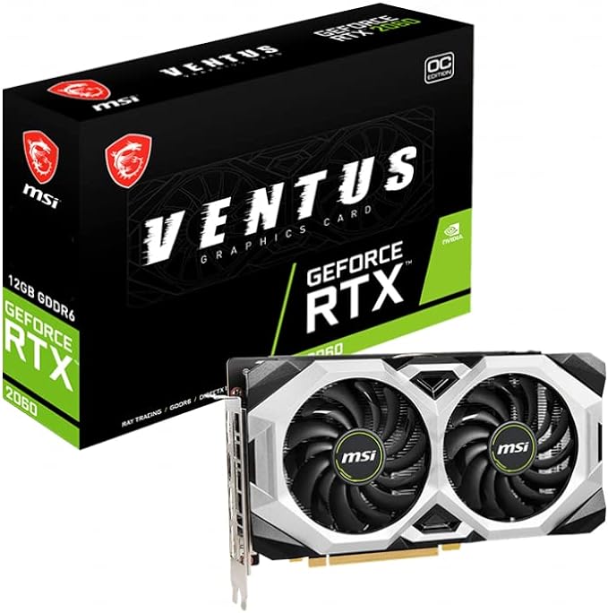 MSI Ventus GeForce RTX 2060 12GB PCI RTX 2060 VENTUS GP 12G OC - Silver/Black Like New