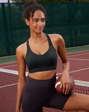 RUNNING GIRL HIGH SUPPORT HIGH IMPACT Sports Bra Sewn Pads MEDIUM - BLACK - Like New