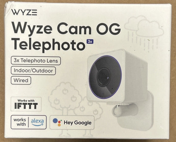 WYZE CAM OG TELEPHOTO 3X ZOOM - WHITE - Brand New