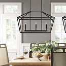 MOTINI 3-Light Kitchen Island Lantern Pendant Chandelier Hanging Light Black - Brand New