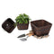 Leisure Season BSQP131 Barrel Style Square Wooden Planters - Brown - Set of 3 Like New