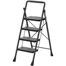 RIKADE 4 STEP LADDER FOLDING STEP STOOL WITH WIDE ANTI-SLIP PEDAL - BLACK - Like New