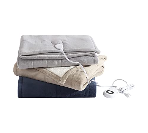 SHABBY CHIC PERFECT FIT SOFT HEAT HEATED THROW BLANKET - INDIGO - Like New