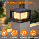 MLAMBERT 12 PACK SOLAR POST LIGHTS OUTDOOR LED FENCE CAP LIGHT 4X4 POSTS - BLACK - Like New